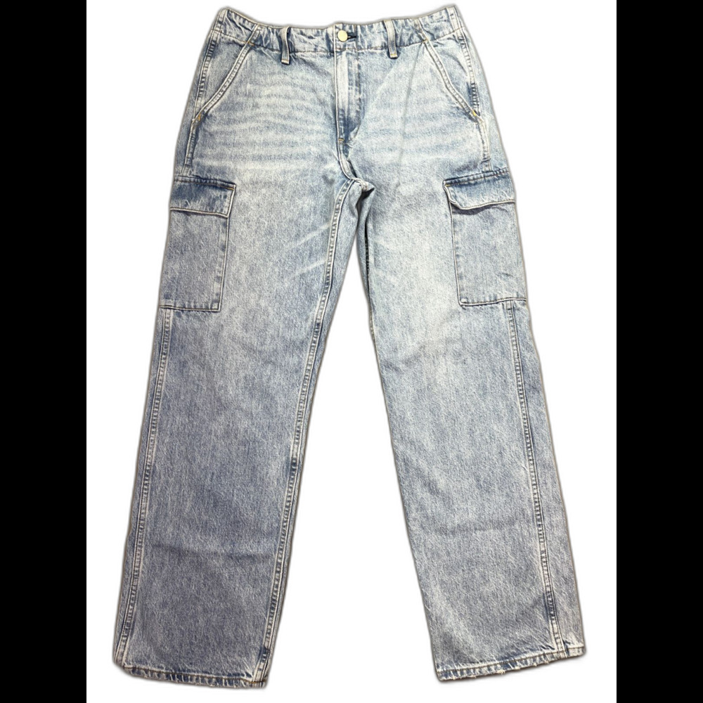 Denim Forum '90s Edie Lo-Rise Cargo Loose Y2K Cotton Women Blue Jeans‎ 28